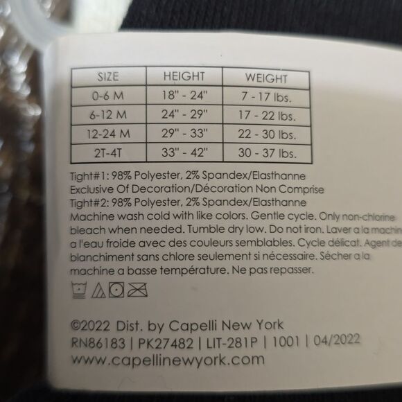 Capelli New York Sweater Tights 2-Pairs 0-6 Months - Picture 4 of 9